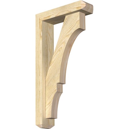 Ekena Millwork Balboa Craftsman Rough Sawn Bracket w/ Offset Brace, Douglas Fir, 4"W x 14"D x 26"H BKT0402X14X26BOA04RDF